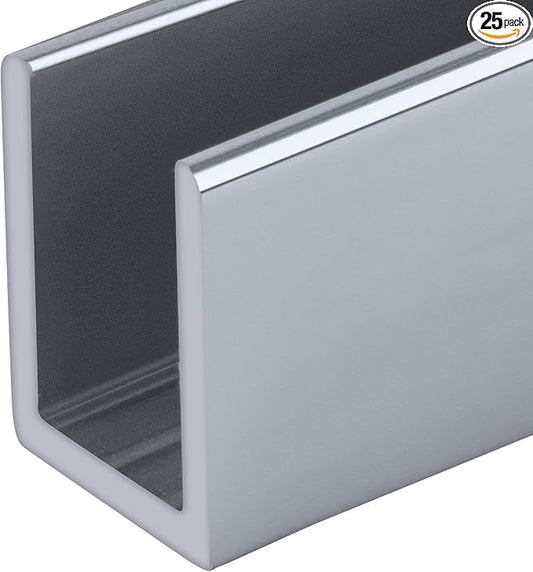 Brixwell SDCD38BA-CCP72-XCP25 Brite Anodized 3/8" Fixed Panel Shower Door Deep