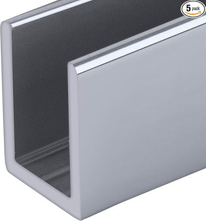 Brixwell SDCD38BA-CCP36-XCP5 Brite Anodized 3/8" Fixed Panel Shower Door Deep