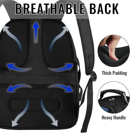YOREPEK Large Backpack for Men, Extra Large Laptop Backpacks for Men Women, Water Resistant Travel Backpack Airline Approved Business Work Bag Fits 17 Inch Computer, Black
