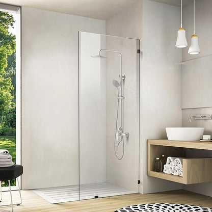 Bathroom Shower Door 34" W x 78.75" H, Frameless Fixed 3/8" Thick Clear