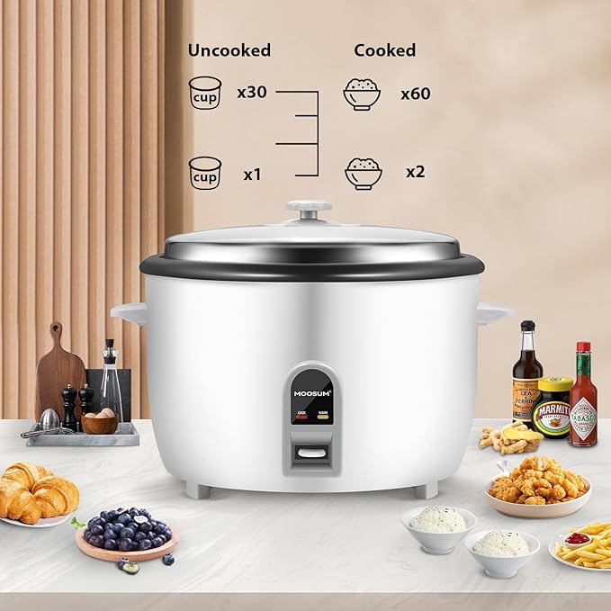 Commercial Rice Cooker, Large Capacity 30-Cup, 60-Cup