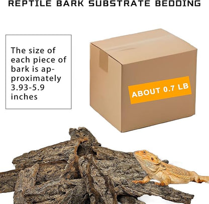 BNOSDM Reptile Terrarium Bark Substrate Bedding Tortoise 3.9-5.9in Natural Cork Bark Reptile Climbing Mat Habitat Decor for Lizard Snake Spiders Hermit Crabs Tarantula Geckos Bearded Dragons (0.7LB)