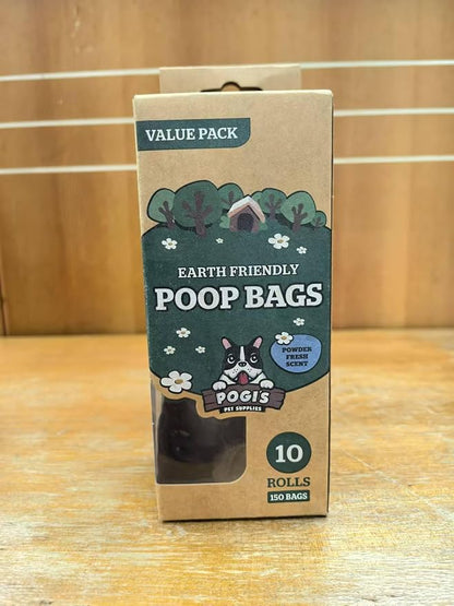 Pogi’s Dog Poop Bags – Leak-Proof & Extra Thick Pet Waste Bags (Unscented, 10 Rolls, 150-Count)