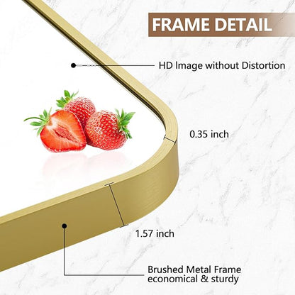 20x30 Inch Gold Mirror, Framed Rectangle Mirror