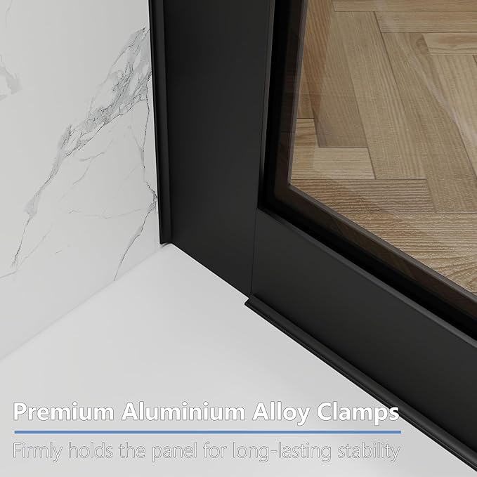 35" W x 60" H Bathtub Fixed Glass Panel, 3/8" Tempered Glass