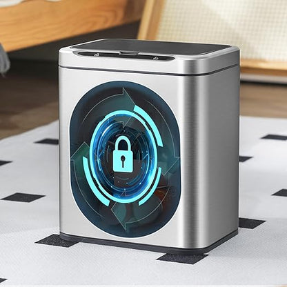 ELPHECO Stainless Steel Office Trash Can Motion Sensor Garbage Can Touchless