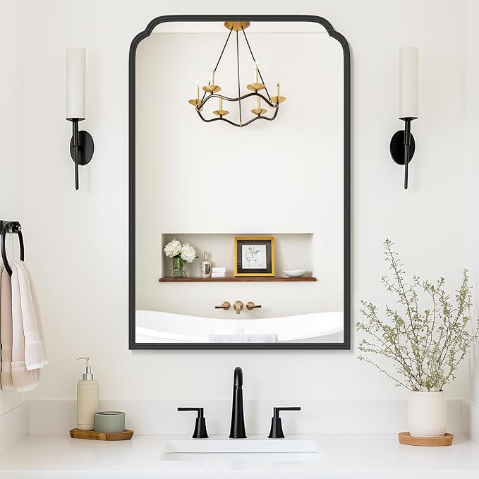 24X36 Inch Black Bathroom Mirror