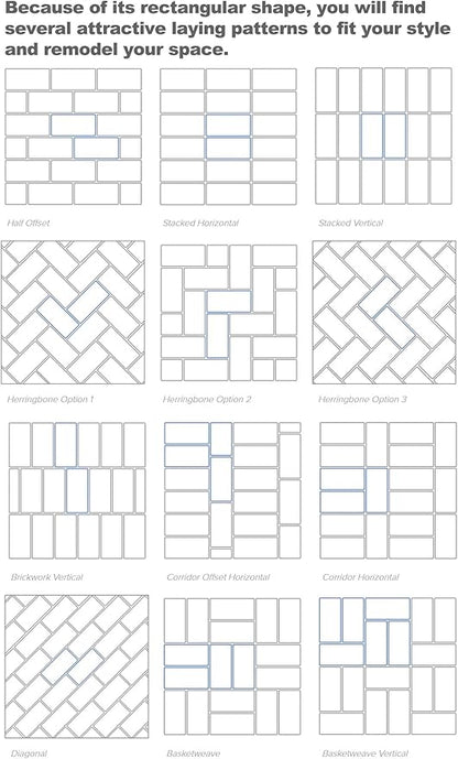 AULIGET 100 Piece Peel and Stick Backsplash PVC Tile, 3 Inch x 6 Inch Dover