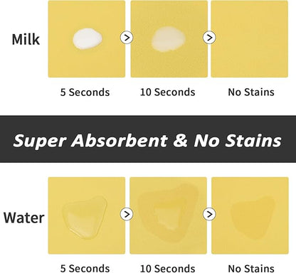HotLive Dog Food Mat - Absorbent Cat Mat for Food and Water, No Stains Pet Feeding Bowl Mat, Easy to Clean Pet Placemats, Quick Dry Dog Water Dispenser Mat for Messy Drinkers | Yellow 24"x36"