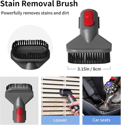 Replacement Attachment Kit compatible with Dyson V7 V8 V10 V11 V15 Cleaner | Flexible Extension Hose Mattress Tool Stiff Brush Soft Bristle and Flexible Crevice Tool for Home Cleaning