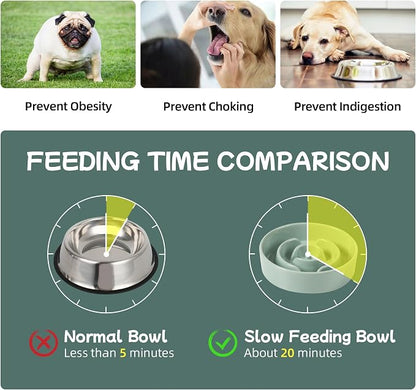 Havniva Elevated Slow Feeder Dog Bowls, Ceramic Dog Bowl Slow Feeder | 0.9 Cups Raised Slow Feeding Bowl for Small Breed, Puzzle Dog Food Bowl with Wooden Stand, Non-Slip, Anti-Choking