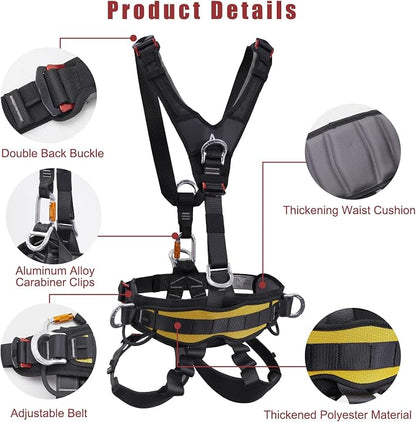SOB Full Body Climbing Harness Can Be Inverted Thicken Widen Protect Waist Safety Harness Tree Work Rock Climbing Mountaineering Rescuing Work at Height