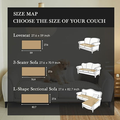 Couch Covers for 3 Cushion Couch Sofa Pet Friendly,Non-Slip Sofa Cover Washable