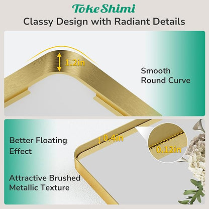 TokeShimi 48x36 Gold Bathroom Mirror