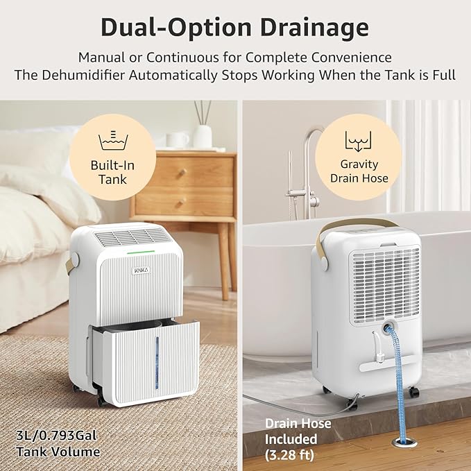 KNKA 2500 Sq.Ft Dehumidifiers for Home
