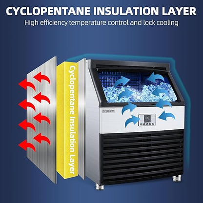 Commercial Ice Maker, 110V Automatic Ice Making Machine Stainless Steel 325