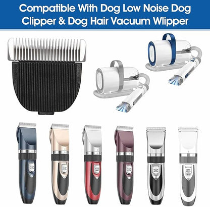 2 Pack Dog Grooming Replacement Blade Compatible with Oneisall Low Noise Dog Clippers, Dog Hair Vacuum Clipper Made of Ceramic Blade & Stainless Steel Blade Size 0.5mm