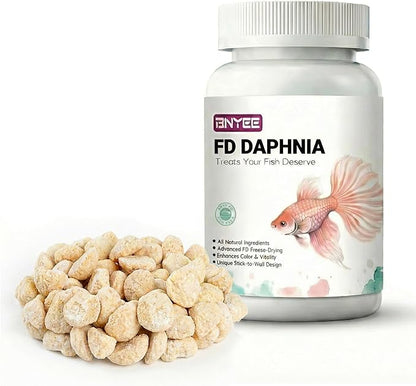 Daphnia All Natural Tropical Fish Food for Small to Medium Sized Saltwater & Freshwater Fish - Betta Guppy Discus Cichlids Discus Goldfish Angel Fish