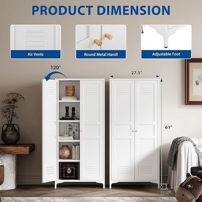 Metal Storage Cabinet-61” Tall Steel File Cabinets