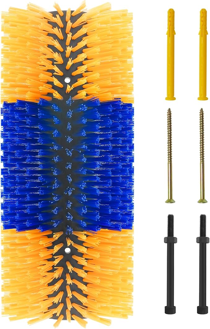 Livestock Scratching Brush Goat Scratcher Full Massage Grooming Brush with 4 Screws for Cattle, Sheep, Horses, Pigs