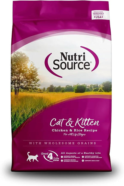 NutriSource Cat & Kitten Food, Chicken and Rice, 4LB