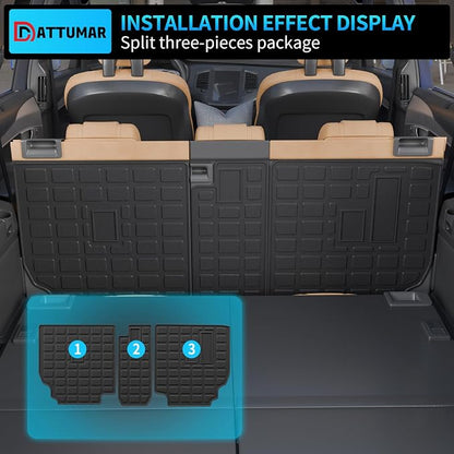 Back Seat Cover Compatible with 2010-2024 Toyota 4 Runner 7 Seat Kick Mats TPE All Weather Back Seat Cover Protector 2023 4Runner 7-Seater Accessories (2nd Row Backrest Mats)