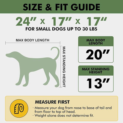 Veraste 24" Soft Collapsible Travel Dog Crate for Small Medium Pets,Green | 4-Door Foldable Travel Crate,breathable mesh, foldable with storage bag