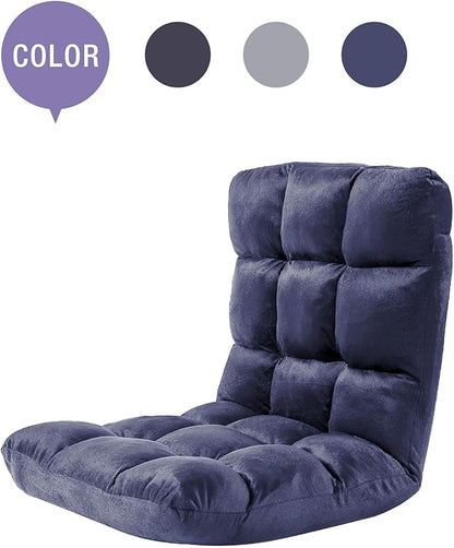 FLOGUOR Indoor 5-Position Adjustable Floor Chair with Back Support Folding Padded Gaming Sofa Chair, Lounge Chair for Adults Video Gaming, Perfect for Meditation, Reading QL050-NA