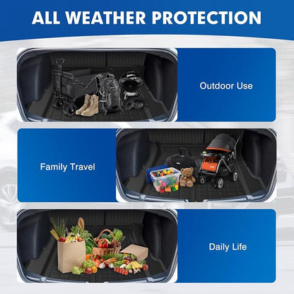 Mixsuper Cargo Liner for Tesla Model 3 2017-2023, All Weather Trunk Mat Backrest Mat TPE Back Seat Cover Protector for Model3 Accessories
