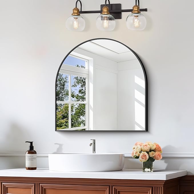 CIRCUMI Arched Wall Mirror, Metal Frame, Large Size