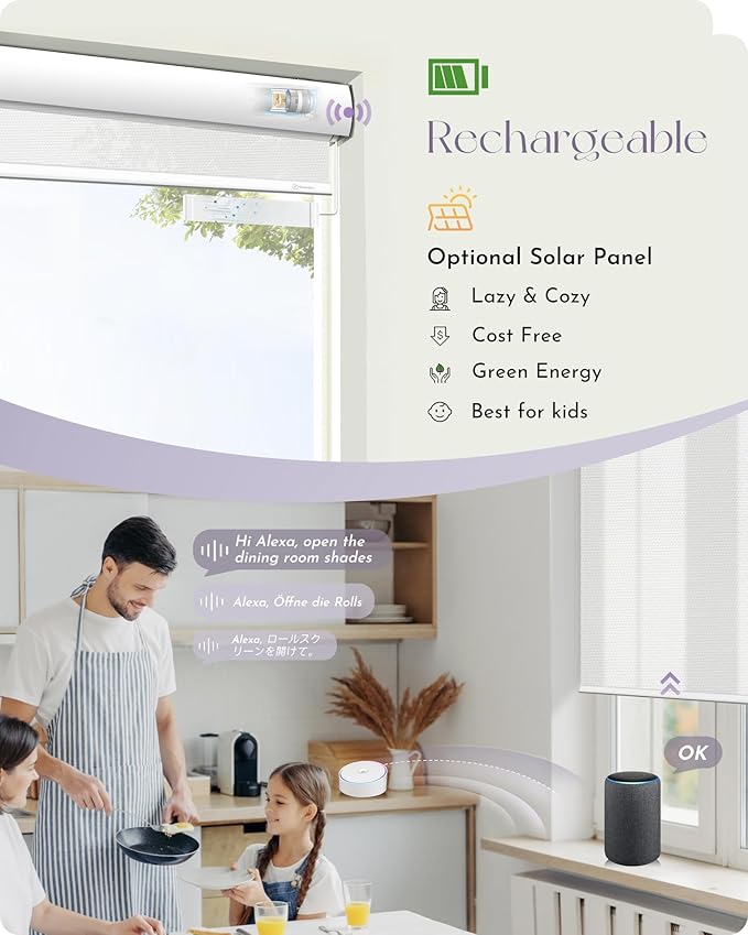 Graywind Motorized Solar Shades Light Filtering Mesh Shade Compatible