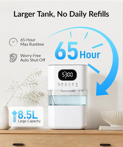 AreShark Humidifier Large Room, 2.2 Gal/8.5L Cool Warm Mist Air Humidifiers
