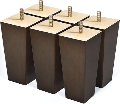 AORYVIC 6 inch Furniture Legs Set of 6 Couch Legs Mid-Century Modern Replacement Sofa Legs for Sectional, Dresser, Recliner, Nightstand