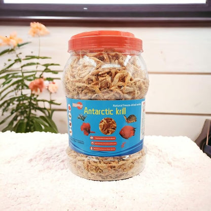 Premium Freeze-Dried Krill & Shrimp Mix Ideal for Arowana, Koi, Tropical Cichlids, and Turtles High Protein Floating Aquarium Food (1000ml)