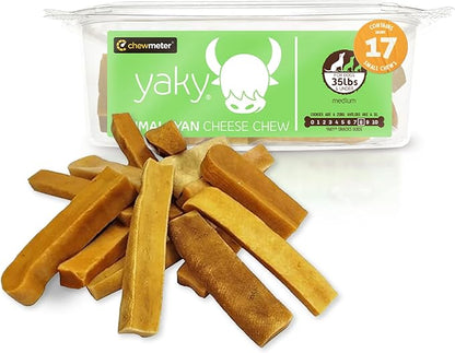 Chewmeter Himalayan Yaky Cheese Chew, 100% Natural, Long Lasting, Gluten Free, Healthy & Safe Dog Treats, Lactose & Grain Free, Protein Rich, Stain Free, Medium, Dogs 35 Lbs & Under, 2.5 lb Bulk Tub