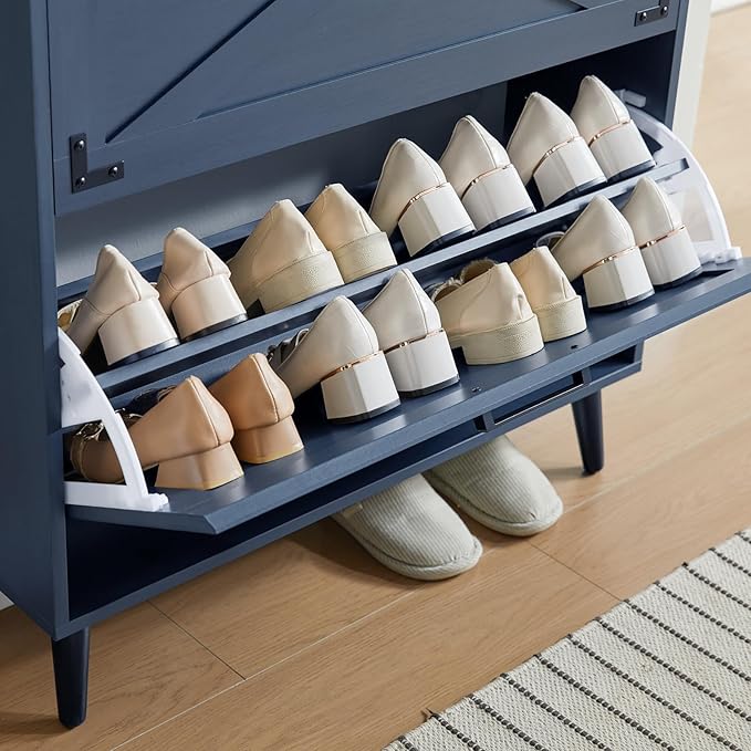 Shoe Storage Cabinet, Farmhouse Shoe Organizer