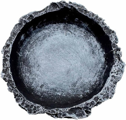 3 Pack Small Reptile Food and Water Bowls, Reptile Feeding Terrarium Bowls for Bearded Dragon Lizard Frog Gecko Tortoise Hermit Crab Snail (Black B)