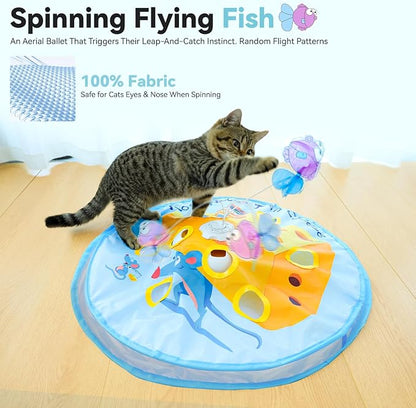 ORSDA Interactive Cat Toys for Indoor Cats, 5-in-1 Hide and Seek Kitten Toys, Interactive Automatic Rechargeable Electric,Whack-A-Mole Exercise Kicker Toy for Indoor Cats