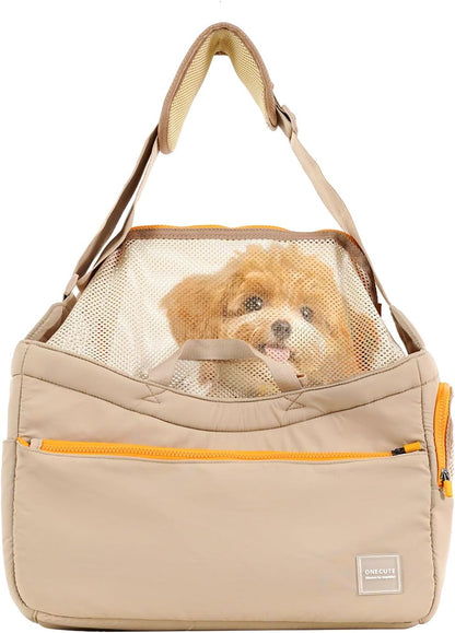 Soft and Comfortable Pet Carrier and Business Backpack with Strong Support - Ideal for Business, Travel, and Outings with Small Dogs and Cats (Kahki,15.7" L x 5.5" W x 9.8" H，up to 16lbs