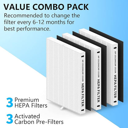 3 Pack AP-1512HH Replacement Filter Set