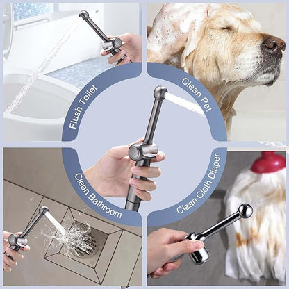 SonTiy Handheld Bidet Toilet Sprayers Black Stainless, Cloth Diaper Sprayer