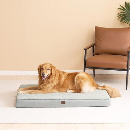 EHEYCIGA Orthopedic Dog Bed Extra Large with Removable Washable Cover, 50IN | Egg Crate Foam Support, Durable Oxford fabric, Non-Slip Bottom, Machine Washable, Soft Waterproof Plush Pet Bed Mat For Crate