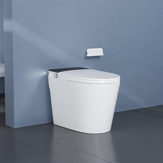 Smart Toilet with ADA Height, Bidet Built-In, Auto-Sensing Flip Lid, Off-Seat