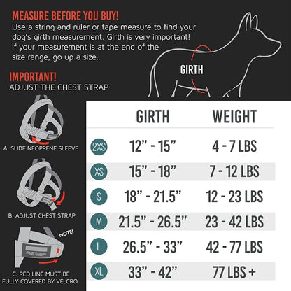 EzyDog Quick Fit Dog Harness, Soft Neoprene Padding - XX-Small, Red | Fast One-Click Buckle, Adjustable Fit, Strong Reinforced Materials, Reflective Stitching, No Pull Dog Harness, Easy Walking