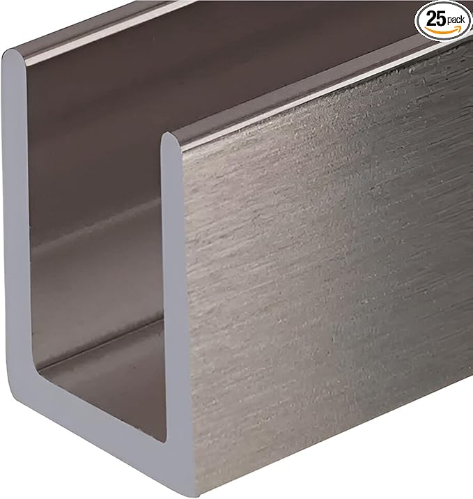 Brixwell SDCD38BN-XCP25 Brushed Nickel 3/8" Fixed Panel Shower Door Deep