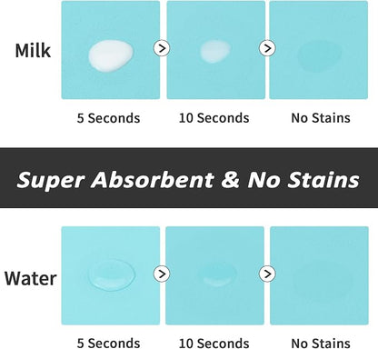 HotLive Dog Food Mat - Absorbent Cat Mat for Food and Water, No Stains Pet Feeding Bowl Mat, Easy to Clean Pet Placemats, Quick Dry Dog Water Dispenser Mat for Messy Drinkers | Teal 16"x 24"