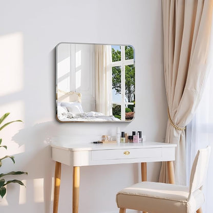 CILIBER Frameless Mirror, 24x24 Beveled Bathroom Mirrors