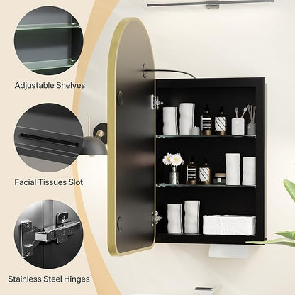 LED Arched Bathroom Medicine Cabinet