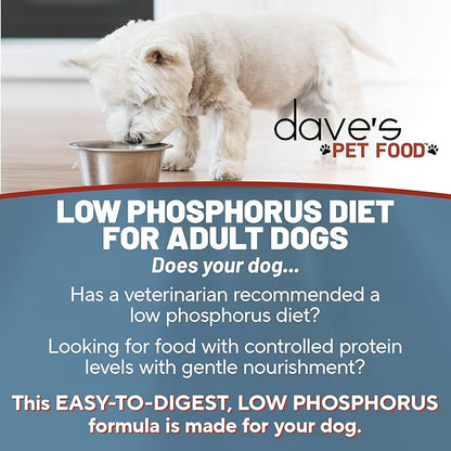 Dave's Pet Food Kidney Care Dog Food (Tuna Pate), New Recipe! Wet Renal Dog Food, Low Phosphorus, Renal Kidney Support, Vet Formulated, 13.2 oz, (12 Pack)
