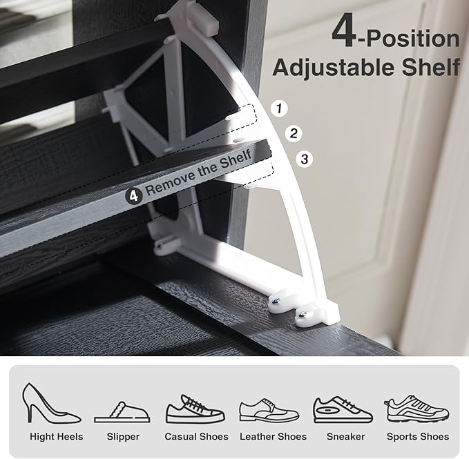 Shoe Storage Cabinet, Farmhouse Shoe Organizer